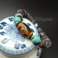 复古藏式风化缠丝玛瑙天珠手串 Retro Tibeten Style Eroded Laced Agate DZI Bracelets