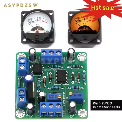 ASYPDZSW VU358 VU Level LM358 Audio Meter driver DIY Kit/Finished board +2 PCS With warm LED meter h