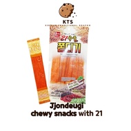 Korean traditional chewy snacks with 21 grains, Jjondeugi, Popular Korean Snacks 24g
