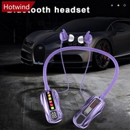 HOTWIND Neckband Bluetooth Earphones with TF Card Slot and LCD Display Screen Racing Shape Design Lo