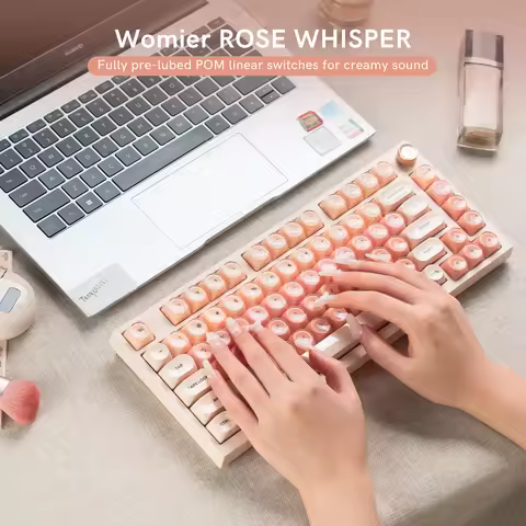 Womier WK75 75% Wireless Mechanical Keyboard BT5.0/2.4G/USB-C Hot Swappable Gasket Structure RGB Bac