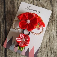 手作絲帶髮飾 和風髮夾髮圈套裝