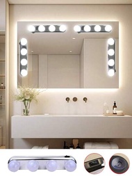 1入組鏡前燈，LED電池供電便攜無線梳妝臺燈，簡約浴室牆燈