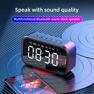 Desktop Alarm Clock Bluetooth Wireless Speaker Mini LED Mirror Digital Portable Multi-Ftion FM Radio Bedside Clock