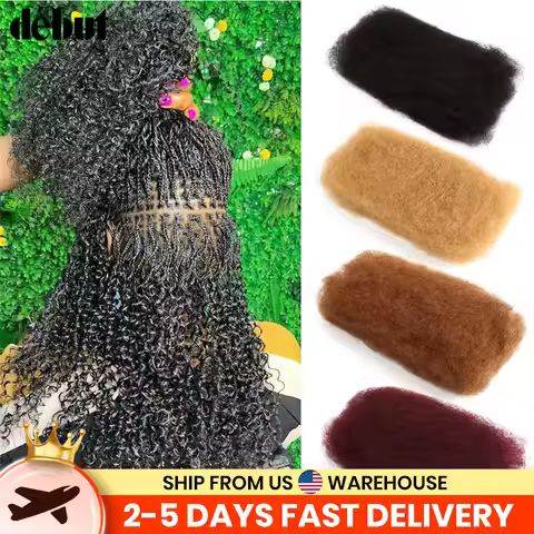 QVR Afro Kinky Bulk Hair 4# No Attachment Virgin Human Hair for Braiding Natural look Dreadlock High