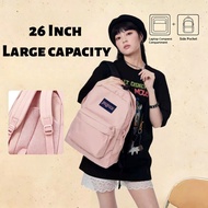 Nylon Laptop Backpack for Women Men High School Students 14’’ Trendy Bag 25L Capacity Backpack Pink