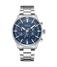 Solvil et Titus Saber Men Chronograph Quartz in Blue Dial and Stainless Steel Bracelet W06-03286-005