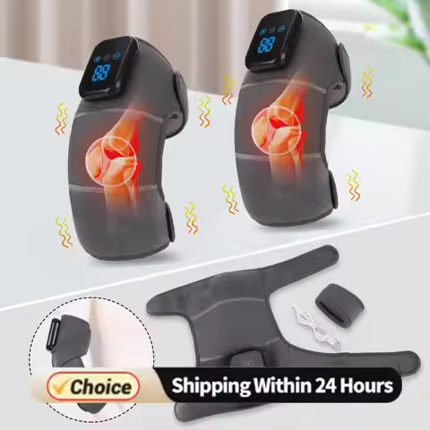 Knee Massager Vibration Heated Knee Massager 3 Adjustable Mode Heated Knee Brace Wrap Pain Relief He