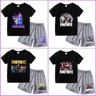 Fortnite sets children's fashionable T-shirt set summer comfortable short sleeved shorts set casual 