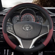 Microfiber Leather Car Steering Wheel Cover For Toyota Yaris Vios 2014 2015 2016 2017 2018 Auto Acce