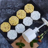 cozy* Mooncake Barrel Mold with 4pcs Octagon Stamps Hand Press Moon Cake Pastry Mould