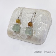 Natural White Ice Jade K Gold Earrings A Goods Yellow 14K K585