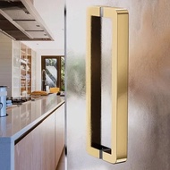 G6FG 1Pair Glass Door Handle Stainless Steel Square Tube Pulls Brushed Thickened Sliding Barn Door K