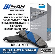 [ DB1841MKT ] DISC BRAKE PAD FRONT ISUZU D-MAX 2ND GEN (08-19''),MU-X 3.0,COLORADO 4X4(NEW)2012'',SI