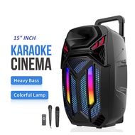 #READY#Sing-e ZQS15108 40w 15 inch Karaoke Party Speaker with Mic Luggage Speaker Sound System Trolley Speakers