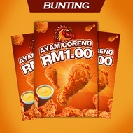 Banner Bunting Ayam Goreng Crispy RM1.00 Seringgit Pasar Malam Baazar Ramadhan