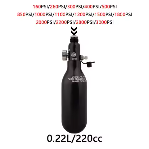 HPA Scuba Diving 0.22L Air Tank 300BAR/4500PSI M18*1.5 Output 160PSI To 3000PSI Pressure Regulator F