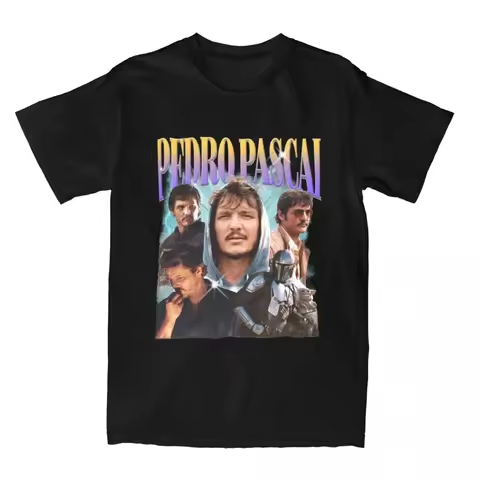 Bootleg Pedro Pascal T Shirt Vintage T Shirt Unis Streetwear Short Sleeve Pedro Pascal Plus Size T S