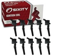 Sixity Auto 10 pc DG508 48688 Ignition Coil Pack Curved Boot Compatible with Ford F150 F250 F550 E15