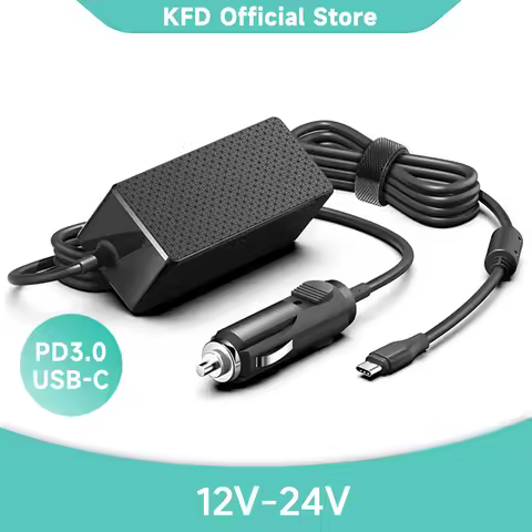 KFD 12V-24V USB-C Car Charger Power Adapter for Power station Laptop USB-C Docking-Station 100W 96W 