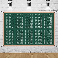 Polyester 6x3.6ft Multiplication Table Theme Decorative Banner Green Blackboard Primary School Math 