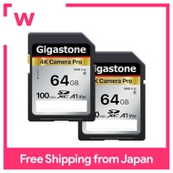 Gigastone SD Card 64GB Set of 2 Memory Cards A1 V30 U3 Class 10 SDXC High Speed 4K UHD &amp; Full HD Video Compatible with Canon Nikon and other digital cameras SLRs Includes 2 mini cases