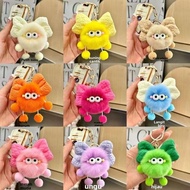 New Cute Rex Rabbit Plush Bow Briquets Bag Pendant School Bag Car Doll Pendant Keychain Cartoon