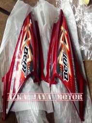 Cover Body Samping Honda Beat Karbu Lama merah Striping Merah Tahun 2012