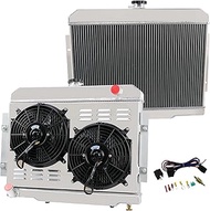 4 Row Core Aluminum Radiator Shroud Fan Relay for 1972-1986 Jeep Scrambler CJ5 CJ6 CJ7 3.8L 4.2L 5.0
