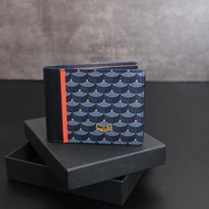 FAURE LE PAGE / FLP Mens Bifold All Card Wallet in Blue / Orange