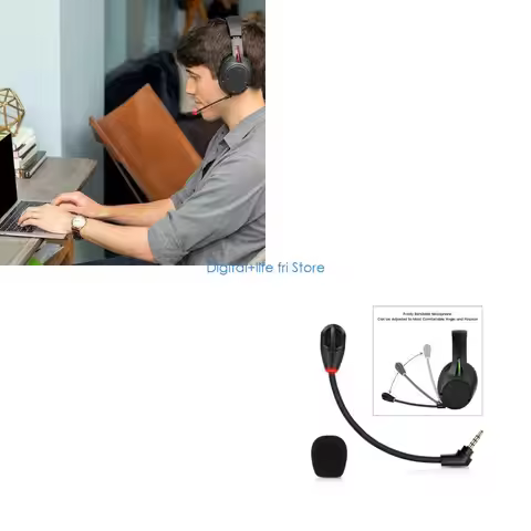 E06D Replacement Game Mic 3.5mm Microphone Boom only for HyperX Cloud Flight / Cloud Flight S Wirele