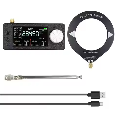 ABGN SI4732 0.5-108Mhz Portable Radio 1.9Inch IPS Screen Pocket Mini Radio LSB USB AM FM Radio All B