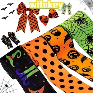 WITAKEY 5Yards Ribbon, 5Yards Pumpkin DIY Sewing Crafts, Fashion  Dot Print Handmade Ribbon Hallowee
