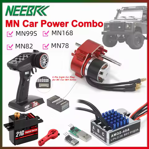 2322 2600KV Brushless Motor Metal Gear Box AM32 45A ESC 7CH Transmitter 21G Servo Power Combo for RC