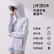 Breathable Ultraviolet Jacket Fishing Suit Hat Brim Ice Silk Sunscreen Clothing Men Women Detachable