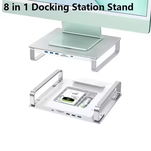 8 in 1 USB C Docking Station for IMac with The Dual HDD Support M.2 NVMe/NGFF 2.5 SATA HDD for Mac M