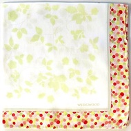 WEDGWOOD Vintage Handkerchief Polka Dot Strawberry 20 x 19.5 inches