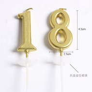 Golden Birthday Cake Decoration Influencer Candle Independent One Year Old Independent Children Gold