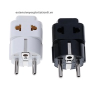 # exten # 1 to 2 Splitter Germany France 5mm plug to universal UK/US/EU/AU 2/ 3 pin soet .