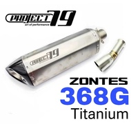 Project79 Slip On Exhaust ZONTES 368G New Ekzos Tabung Long Stainless Pipe + Titanium Muffler 368 G 
