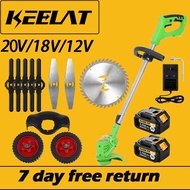 KEELAT 20V /18V 12V Mesin Rumput Grass Cutter Lawn Mower Cordless Trimmer Bateri Elektrik Battery Wi