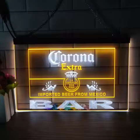 Corona Mexico Beer Bar Pub Club LED Neon Sign Home Decor New Year Wall Wedding Bedroom 2 Color Displ