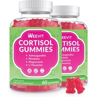 Cortisol Supplements for Women, Cortisol Gummies with Magnesium Ashwagandha Rhodiola Rosea and L-the
