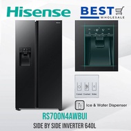 Hisense 640L Fridge RS700N4AWBUI Side by Side Inverter Refrigerator
