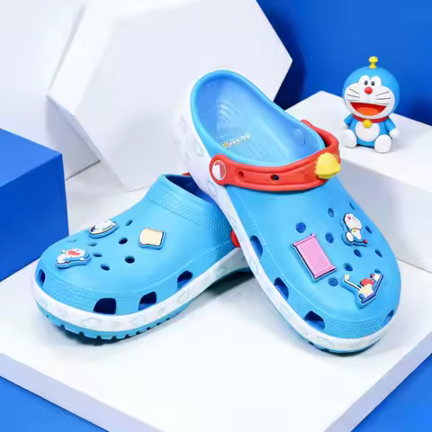 Doraemon Clogs Slide Sandals Anime Breathable Beach Shoes Outdoor Casual Shoes for boys gift
