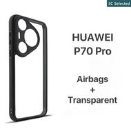 Case HUAWEI P70 P60 P50 P40 Pro Plus Art Built-in Airbags Transparent Back Panel Matte Soft Frame Sh
