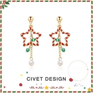 Christmas Star Tassel Earrings Niche Creative Design All-Match Unique Unique Unique Female Earrings 