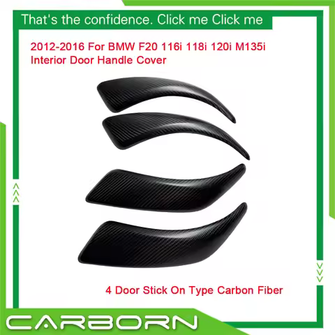 2012-2016 For BMW F20 116i 118i 120i M135i 4D Gloss/Matte Black Real Carbon Fiber Interior Door Hand