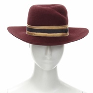 new MAISON MICHEL Virginie Stick Cherry red bleach fight bondage fedora hat