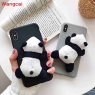 OPPO R17 Pro R15 R11S R11 R9S F3 F1 R9 Plus F7 Case Panda Hairy Winter Warm Cute Cartoon Plush Toy Soft TPU Case Cover